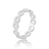 Anel Banhado Prata 925 Cravejado Feminino Legítima Infinito Com Pedras -16-