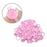 Anel Batoque Flor Descartável Cola Henna Tinta Cílios 50 Un Cor Rosa Ab2
