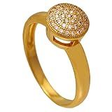 Anel Chuveiro Redondo Cravejado De Zircônias Folheado A Ouro 18K Softjoias -14-