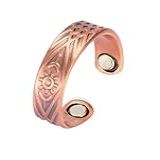 Anel Cobre Magnético Ajustável Cobre Puro 100 Saúde Sol