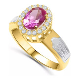 Anel De Formatura Ouro 18k Topázio Imperial Amarelo Natural