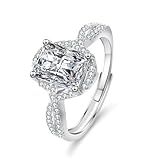 Anel De Noivado De Prata Esterlina 925 Petite Twisted Vine 3CT Corte Esmeralda CZ Anéis De Noivado Vintage Alianças De Casamento Para Mulheres 6 Prata Esterlina Zircônia Cúbica