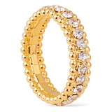 Anel Dourado Aparador Cravejado De Zircônia