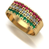 Anel Feminino Aparador De Ouro 18k Arco Cores Luxo N 21 25