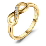 Anel Feminino Mulher Ouro 18 Infinito Amor Presente Elegante