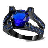 Anel Feminino Torre Eiffel Cristal Safira Azul 649