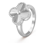 Anel Feminino Trevo Regulável Casamento Grife Prata Bague