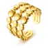 Anel Folheado A Ouro 18k 3 Fileiras Com Ajuste 10009