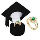 Anel Formatura Feminino Pedra Verde Banhado Ouro E Caixinha Capelo Medicina Biomedicina Enfermagem Fisioterapia Nutrição Veterinária Zootecnia Fonoaudiologia Terapia Ocupacional Educação Física Psicologia -18-