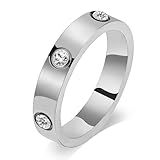 Anel Love Friendship Banhado A Ouro 18K Prata Com Pedras De Zircônia Cúbica De Aço Inoxidável Anel De Compromisso Aliança De Casamento De Aniversário Para Amantes- Mulheres E Meninas Moda Masculina- Aço Inoxidável- Zircônia Cúbica
