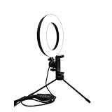 Anel Luz Ring Light LED Para Mesa 6 Polegadas Com Tripé E Suporte Para Celular Iluminador Circular Para Maquiagem Fotos