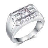 Anel Masculino Aro 25 Banhado A Ouro Com Zirconia