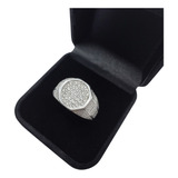 Anel Masculino Circular Edward Aço Inox 316l Pedra Cravejado