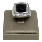 Anel Masculino Cruz Luxo Pedra Preta Zircônias Brilhante 843