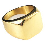 Anel Masculino Dedeira Lisa Comendador Quadrado Aço Inox