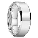 Anel Masculino Feminino Prata 6mm Chanfrado Anatômico Aço Inoxidável Aliança Namoro Compromisso Todas As Ocasiões 21 
