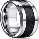 Anel Masculino Feminino Prata Homem Inoxidável Preto -21-