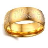 Anel Masculino Feminino Tradicional Clássico Arábico Aço 635