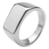 Anel Masculino Quadrado Chapado Inox Preto Prata Dourado
