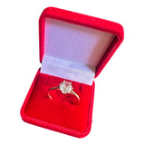 Anel Noivado Solitário Ouro 18 K 750 Com Pedra De 6mm
