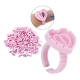 Anel Porta Cola Batoque Flor Extensão Cilios 100 Un
