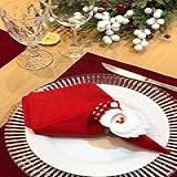 Anel Porta Guardanapo Papai Noel Natal Decoração Mesa Posta 12un Vermelho 