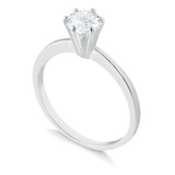 Anel Prata 925 Aparador Aliança Solitário Com Zircônia 4mm