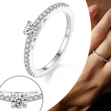 Anel Prata 925 Moissanite 4mm Testa Positivo Para Diamante
