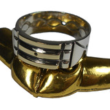 Anel Prata Fina Masculino Atlantis Lamina Ouro Envio Rapido