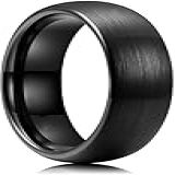 Anel Preto Masculino Feminino Fino Fosco De Titânio Casual Anatômico -25-