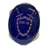 Anel Ródio Ajustável Ogum Azul 2 6 Cm Em Metal