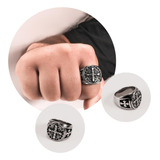 Anel São Bento Aço Inox Medalha Proteção Masculino