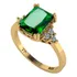 Anel Vintage Clássico Prata 925 Dourada Ouro 18k Esmeralda