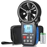 Anemômetro Digital- Medidor De Velocidade Do Vento Portátil- Medidor De Fluxo De Ar Mede A Temperatura Da Velocidade Do Vento --C--F- Para HVAC CFM- Testador De Clima Com Retroiluminação De Frio Do Vento -ANNMETER AN-100-