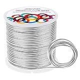 Anezus Fio De Alumínio Calibre 12 30 M - 2 Mm Armadura De Metal Dobrável Para Artesanato- Fabricação De Grinaldas- Joias- Contas- Floral -prata-