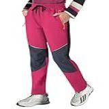ANGEL CITIZ Calças De Caminhada Softshell Femininas Forradas Com Lã Para Esqui E Neve Para Crianças à Prova D água Calças De Snowboard Rosa 12 Anos