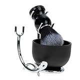 Angoily 1 Conjunto Kit De Barbear Suporte De Escova De Barbear Para Cabelo Caneca De Barbear Kit De Escova De Barbear Pincel De Barba Saboneteira De Barbear Plástico Cara Manual Sabão