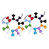 Angoily 20 Unidades Flor De Colarinho Multicolorido Suprimentos Para Animais De Estimação Gravata Borboleta Para Cachorro Flor De Laço Gravata Borboleta De Cor Sólida Senhorita Adulto