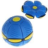 Angwang Bola De Disco Voadora UFO Plana Com Luz LED- Brinquedo Infantil Ao Ar Livre- Jardim Praia- Azul- 12 Cm -diameter-- 1 Unidade