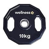 Anilha Olímpica Poliuretano Com 12 Faces De 10kg Wellness WK016