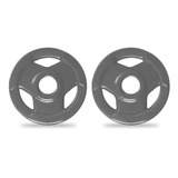 Anilha Sport Emborrachado Cinza 1 Par 01kg Furo Olímpico