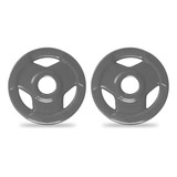 Anilha Sport Emborrachado Cinza 1 Par 01kg Furo Olímpico