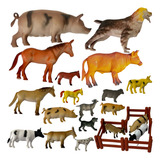 Animais Brinquedo Borracha Grande Kit Fazenda Promoção