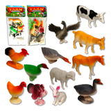 Animais De Fazenda Galo Galinha Pato Aves Vaca Brinquedo Ki