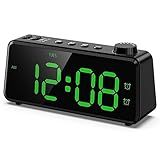 ANJANK Rádio FM Digital Despertador Para Quarto Tela Grande De 16 5 Cm Para Idosos E Crianças 0 100 De Brilho Regulável Alarme Duplo De Dia Da Semana Fim De Semana Relógio Pequeno Para Mesa De