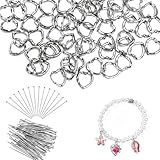 Anlan Angel 100 Peças De Moldura De Coração De Metal Contas Espaçadoras De Contas De Coração Vazadas Com 100 Pinos De Cabeça Chata Para Fazer Joias Pulseiras Brincos Colar 13 X 13 Mm
