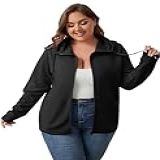 ANOTHER CHOICE Jaqueta Feminina Com Capuz Com Zíper Regular E Plus Size Disponível P 6GG Preto XX Large Plus