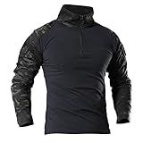 ANTARCTICA Camiseta Masculina Tática De Manga Comprida Masculina Militar De Ataque Rápido Militar Combate Militar Ajuste Slim Dark Camo XXL Tag 4XL