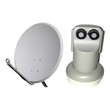 Antena 60cm Ku C Lnb Duplo Universal sem Logo 