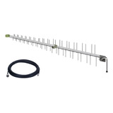 Antena Celular Rural 17 Dbi Aquário Com Cabo De 15 Metros